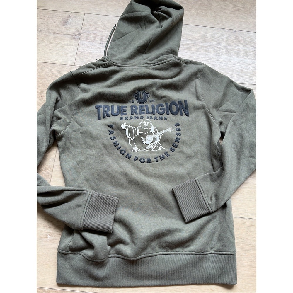 NEW True Religion Hoodie Mens Size XL Buddha Logo Full Zip Sweatshirt Jacket NWT